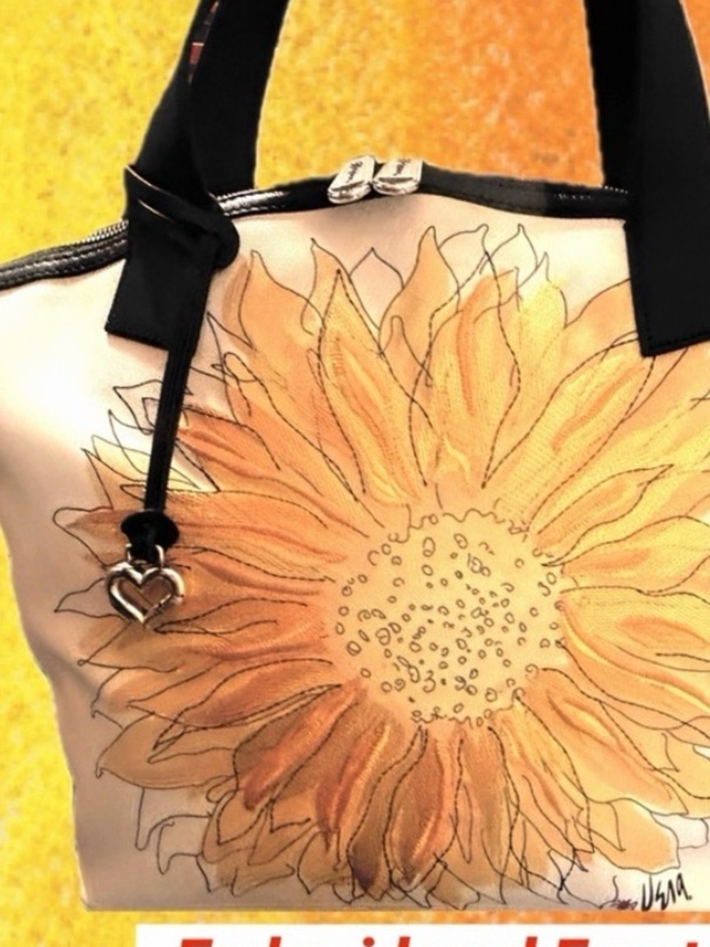 Brighton Sunflower Bag 
Saffiano Vinyl Croc Embossed